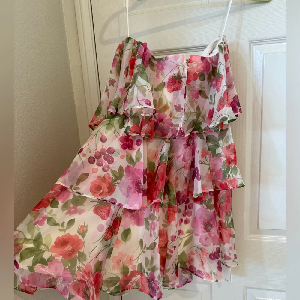 NWT Abercrombie organza tiered mini flora dress size Medium - Picture 4 of 5